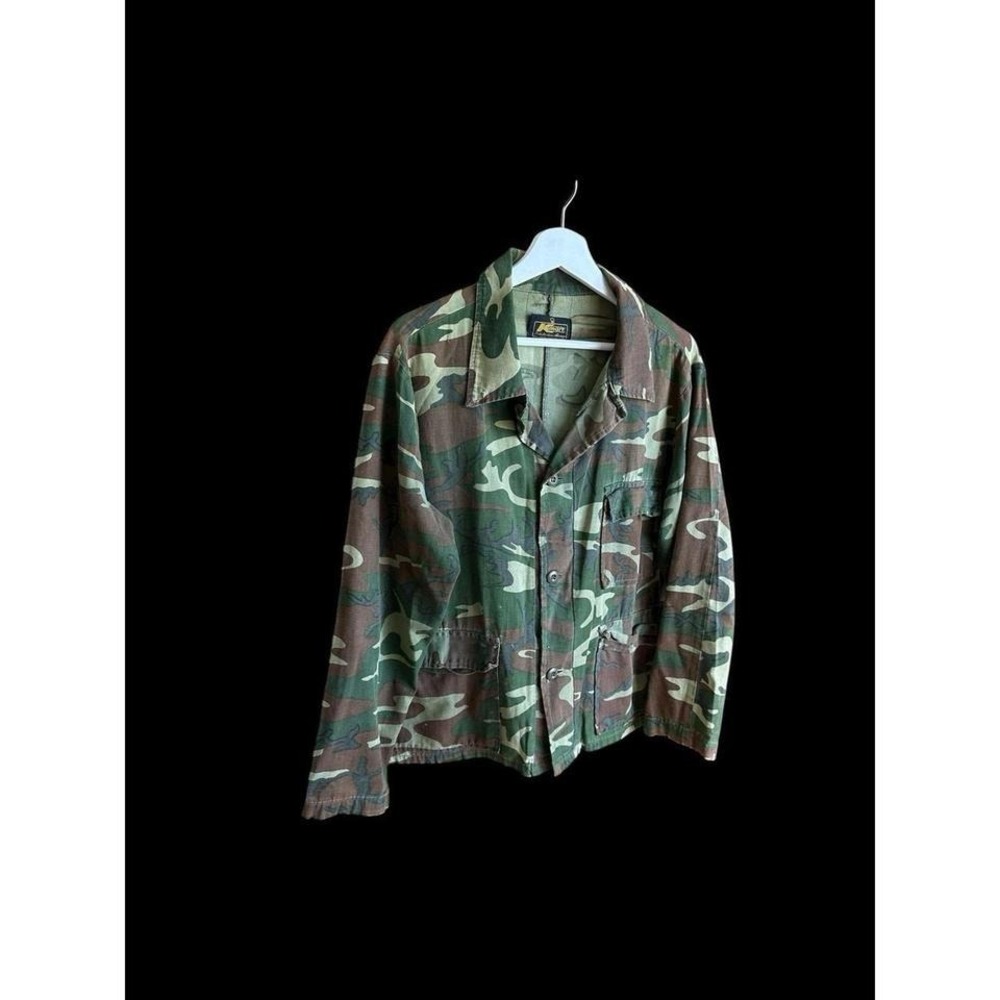 Vintage Kmart Mens Duck‎ Camouflage Button Up Jacket Shirt Medium Camo Shacket